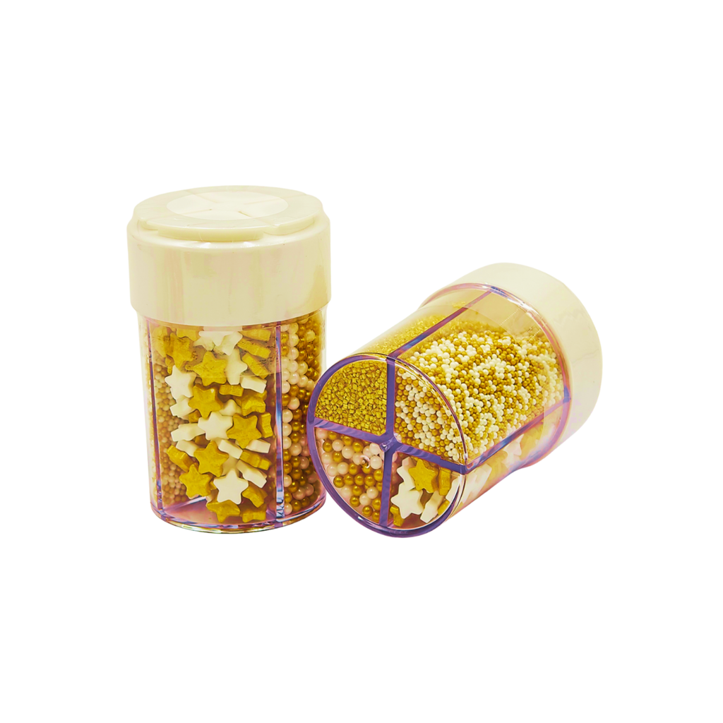 Mix Sprinkles Oro y Blanco Estrellas 4 Variedades
