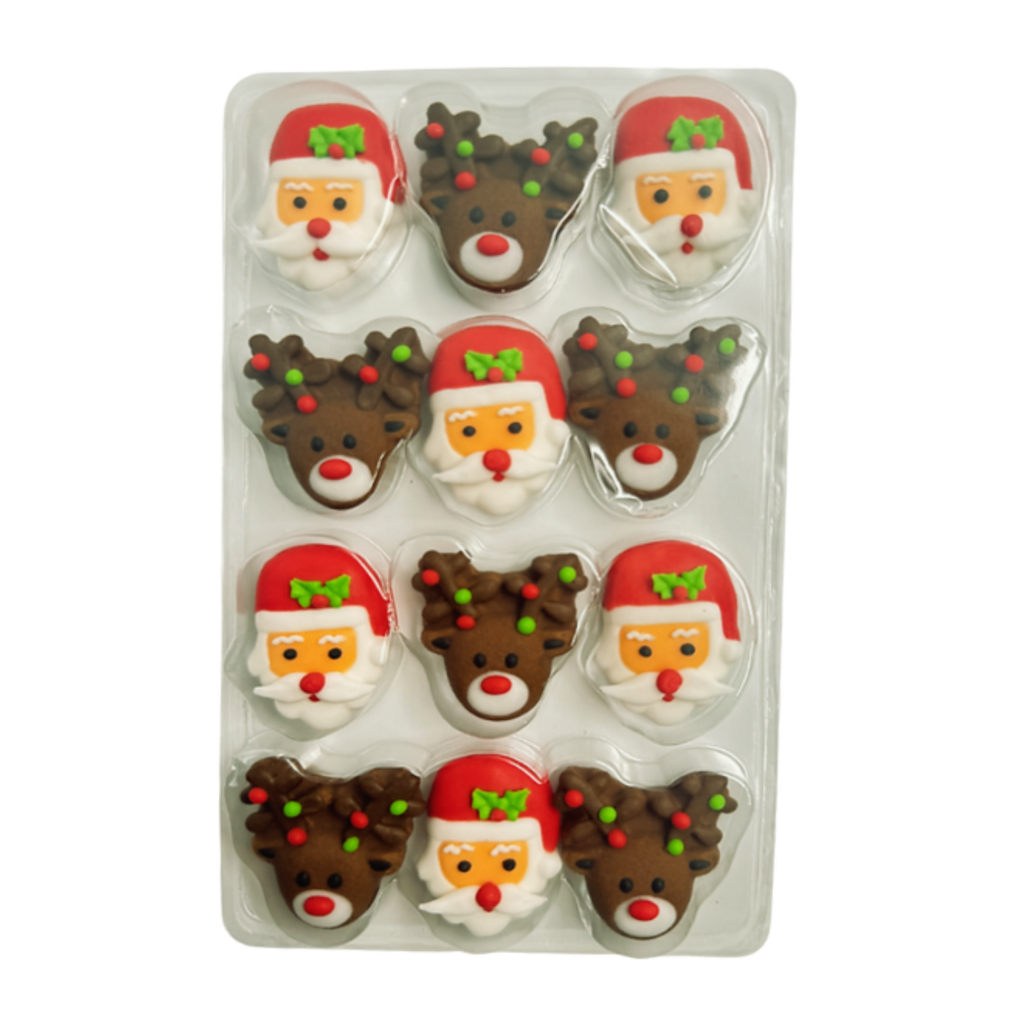 Decoración Fondant Navidad Reno y Santa