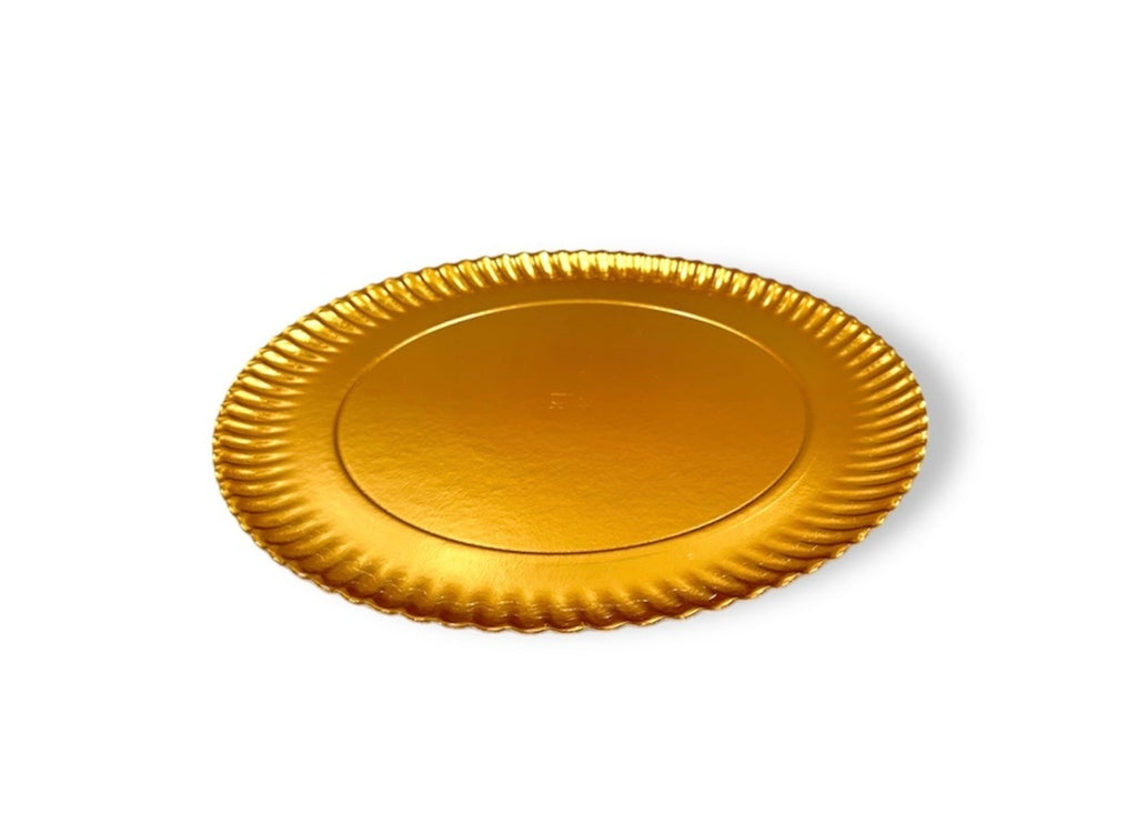Plato Liso Cartón Oro